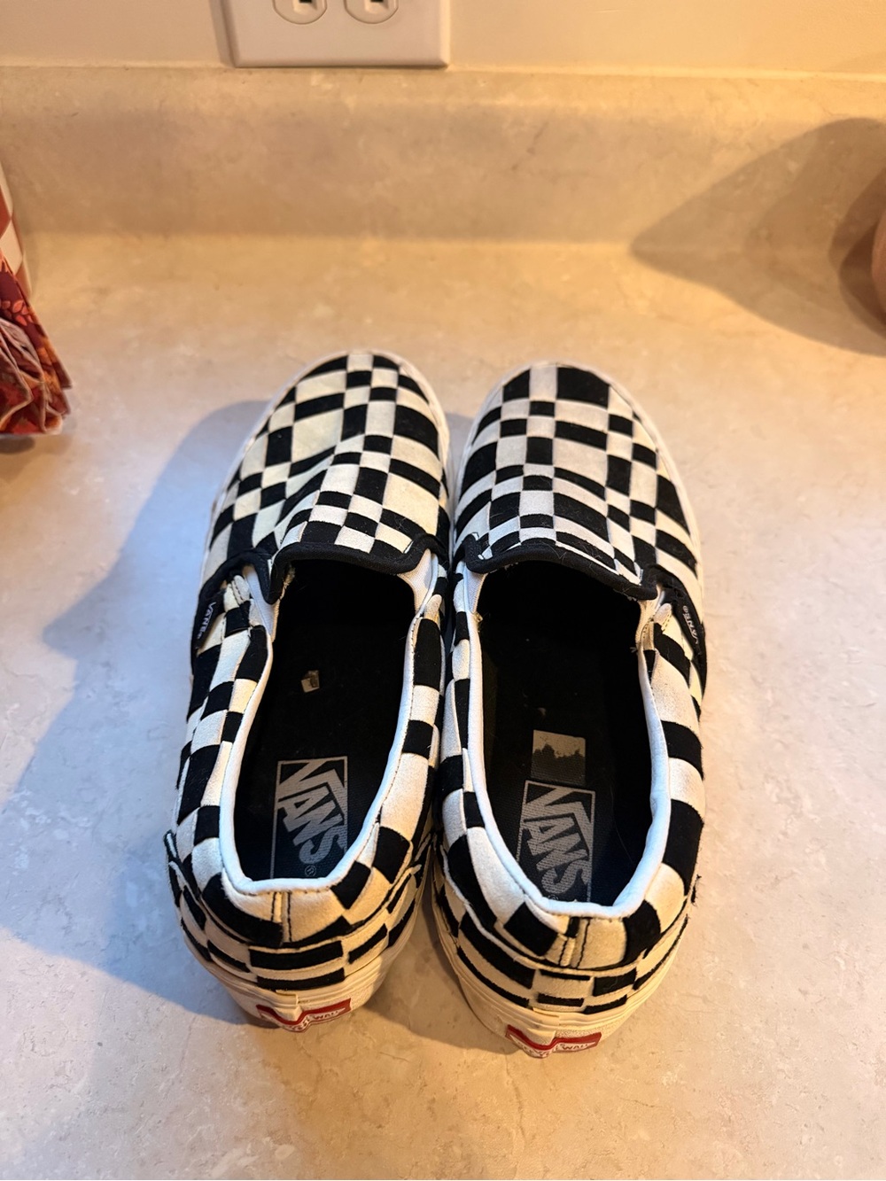 Vans Checkerboard Slip-On Sneakers - Black & White - Picture 2 of 4